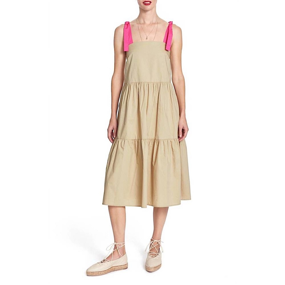 Corey Lynn Calter Nova Dress in Khaki/Pink